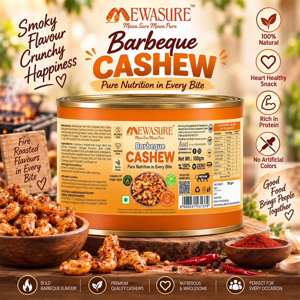Barbeque Cashew(Can Jar packing)